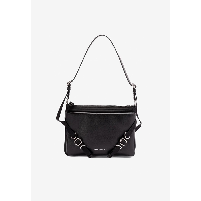 Voyou Grained Leather Messenger Bag Black Onesize