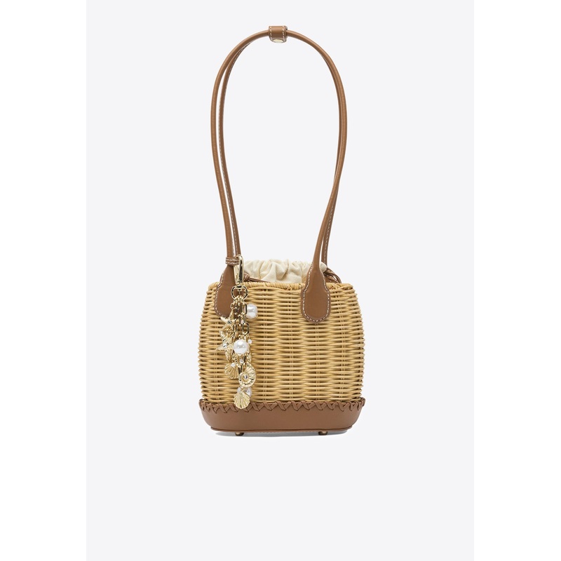 Woven Basket Shoulder Bag Beige Onesize