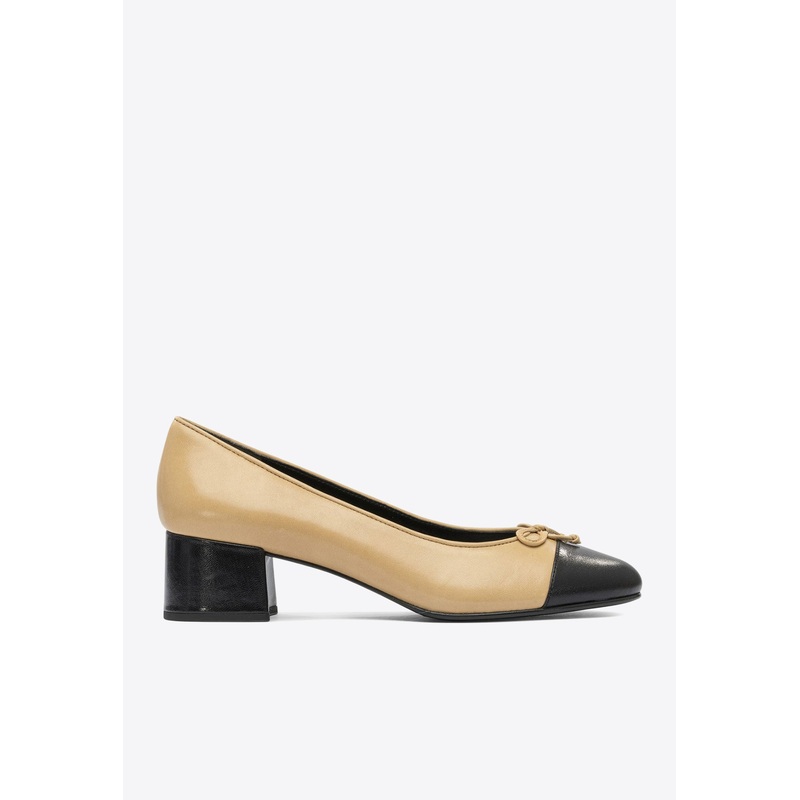 45 Cap-Toe Leather Pumps Beige wshoesus_US 6