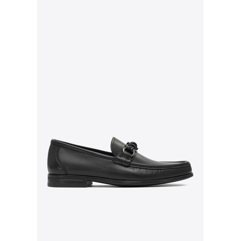 Alain Gancini Leather Loafers Black mshoesus_US 5