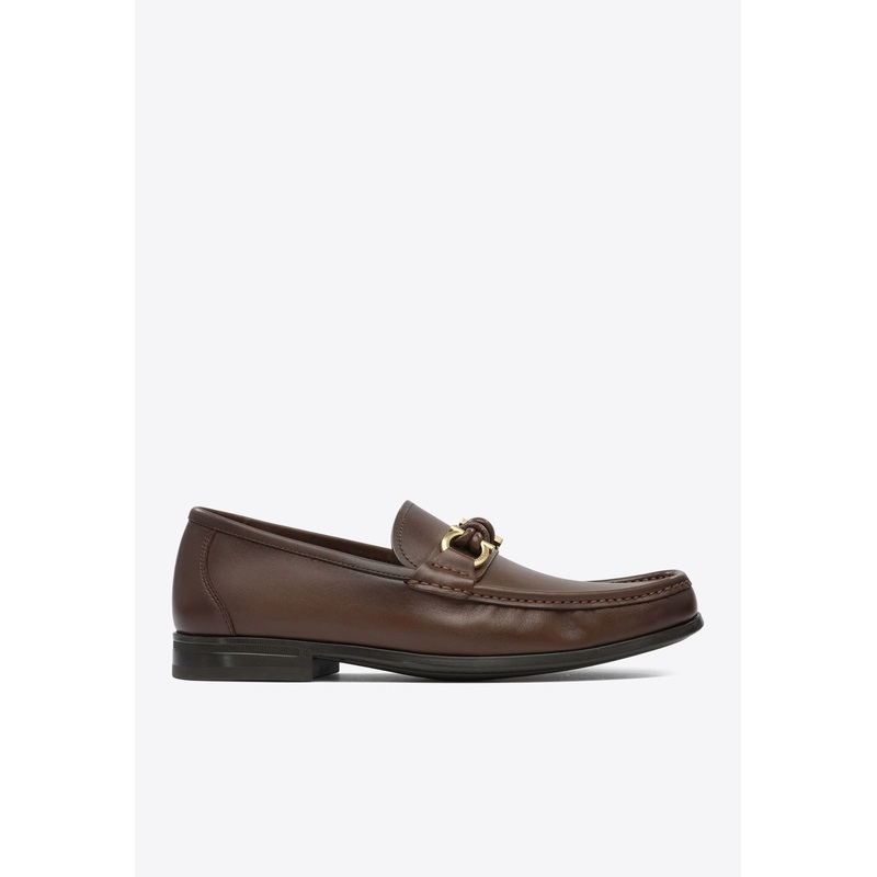 Alain Gancini Leather Loafers Brown mshoesus_US 5.5