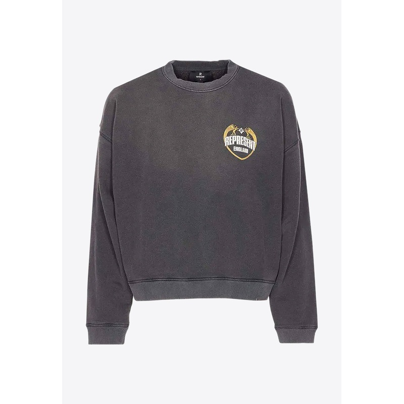 Angel Border Faded Sweatshirt Gray mrtwstd_S