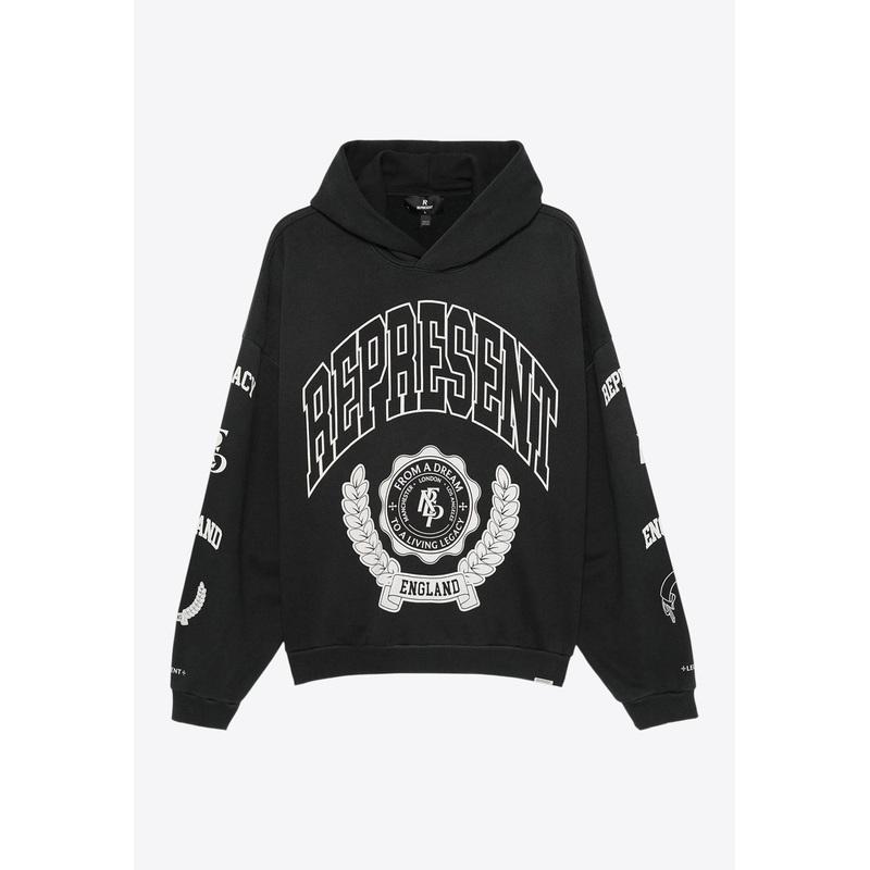 Legacy Crest Distressed Hooded Sweatshirt Black mrtwstd_S