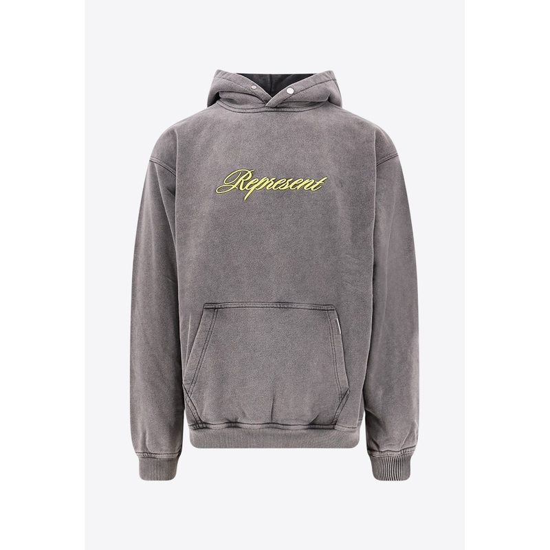 Script Logo Vintage Hooded Sweatshirt Gray mrtwstd_S