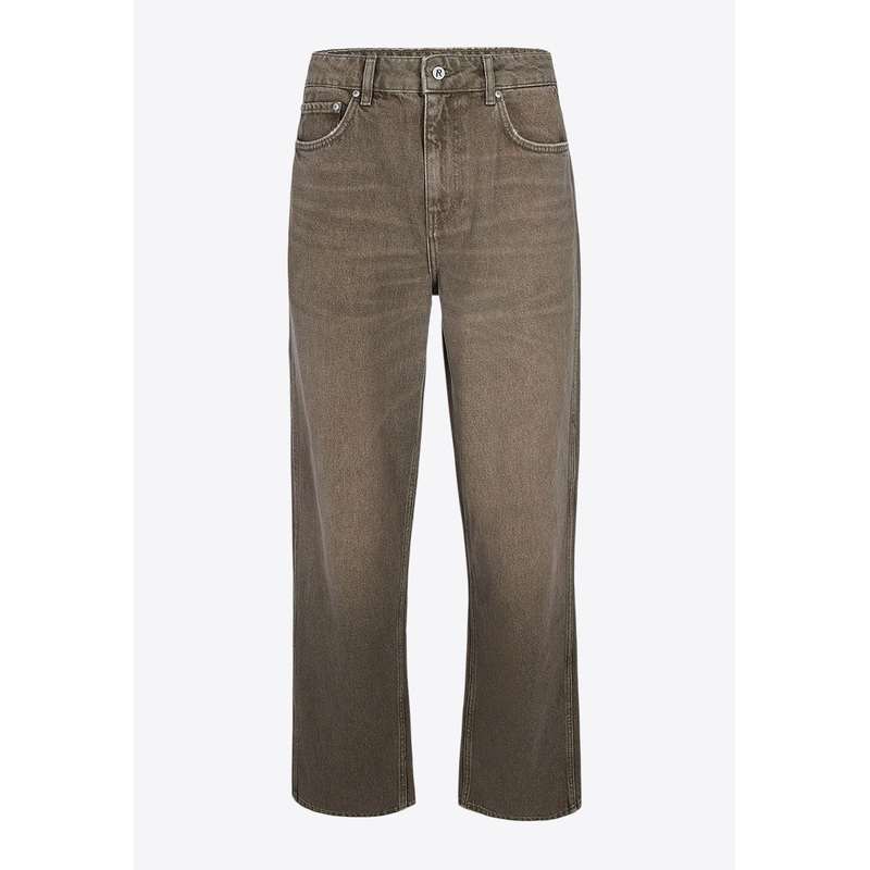 Washed Straight-Leg Jeans Olive mrtwbottoms_29