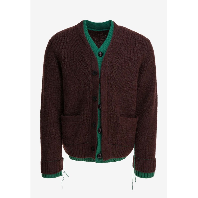 Wool-Blend Layered Cardigan Brown mrtwstd_3