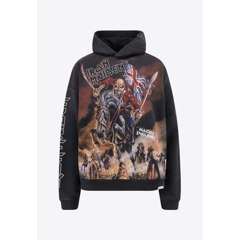 X Steed Iron Maiden Printed Hoodie Multicolor mrtwstd_S