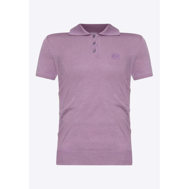 Anagram Cashmere and Silk Polo T-shirt Lilac wrtwstd_S