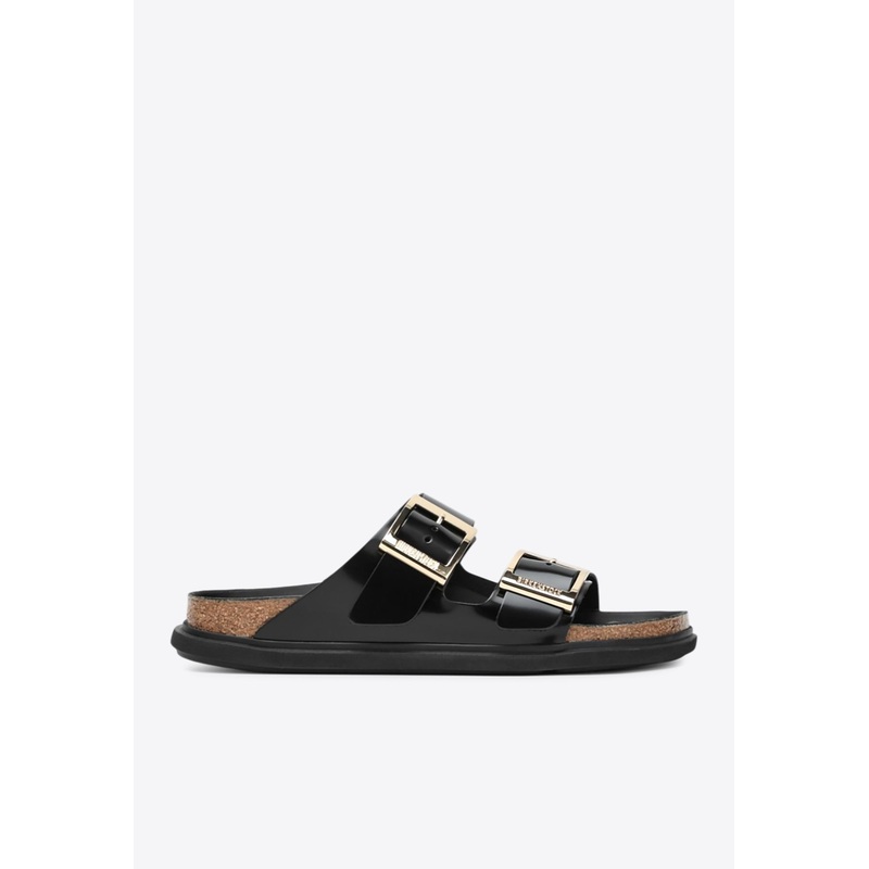 Arizona Droplet Buckled Slides Black wshoeseu_EU 36
