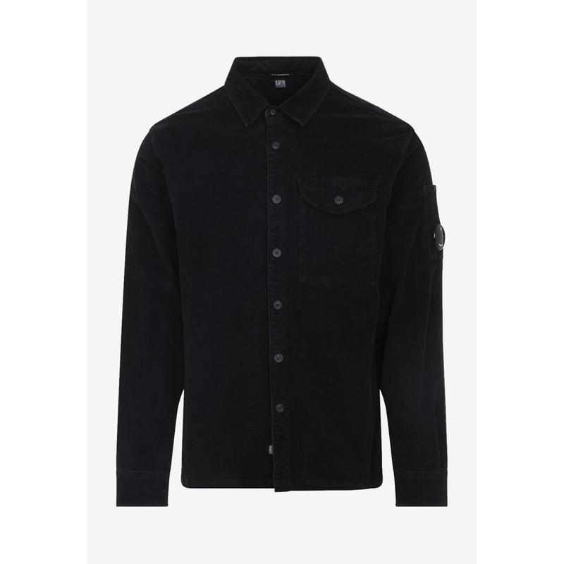 Corduroy Long-Sleeved Shirt Black mrtwstd_S