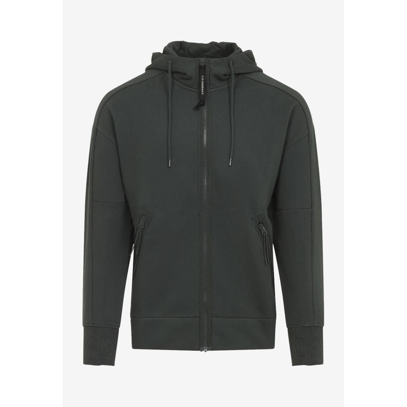 Open Zip-Up Hooded Sweatshirt Blue mrtwstd_M