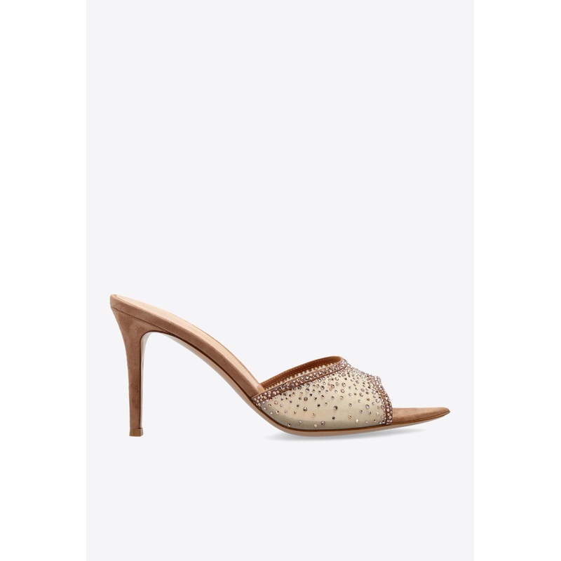 Rania 85 Crystal Embellished Mules Pink wshoeseu_EU 36