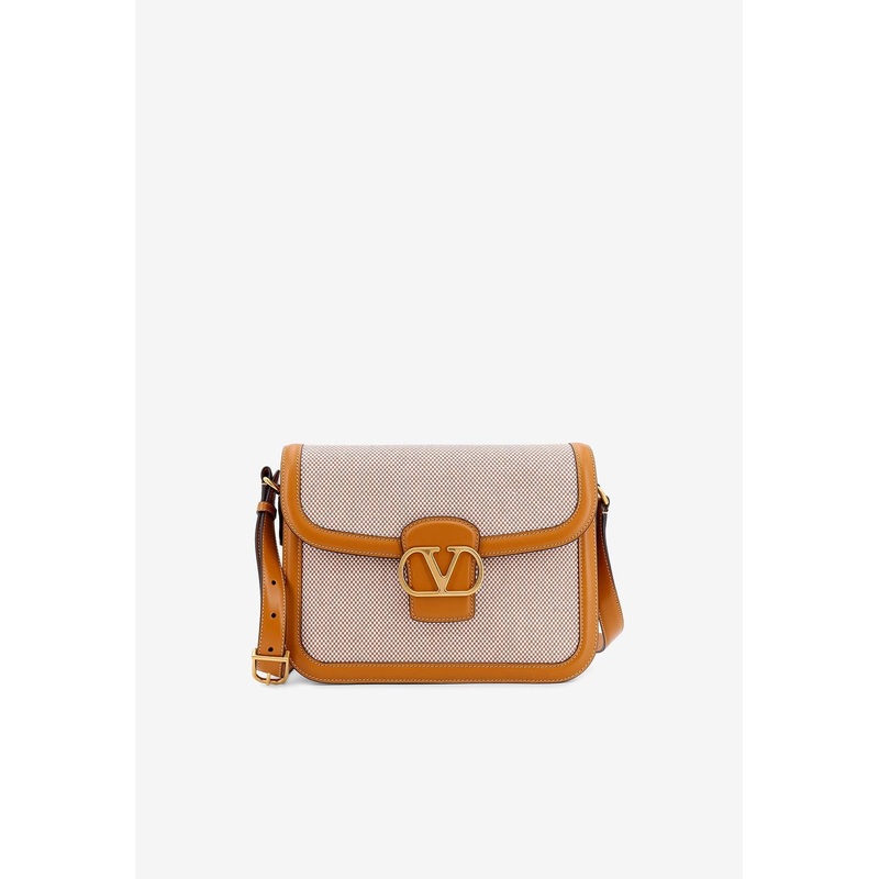 9TO5 Canvas and Leather Crossbody Bag Beige Onesize