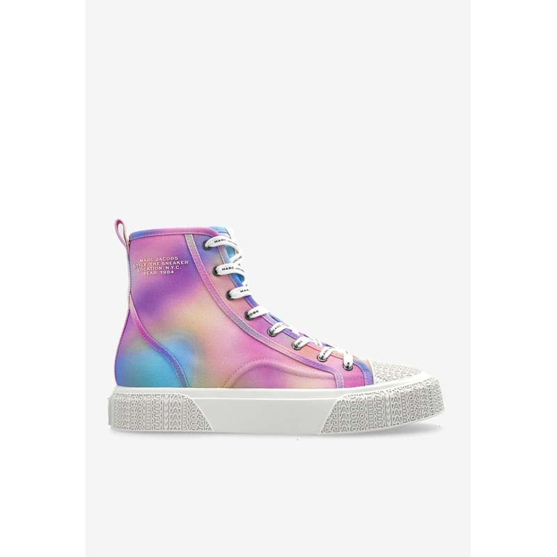 Airbrush Canvas High-Top Sneakers Multicolor wshoeseu_EU 36