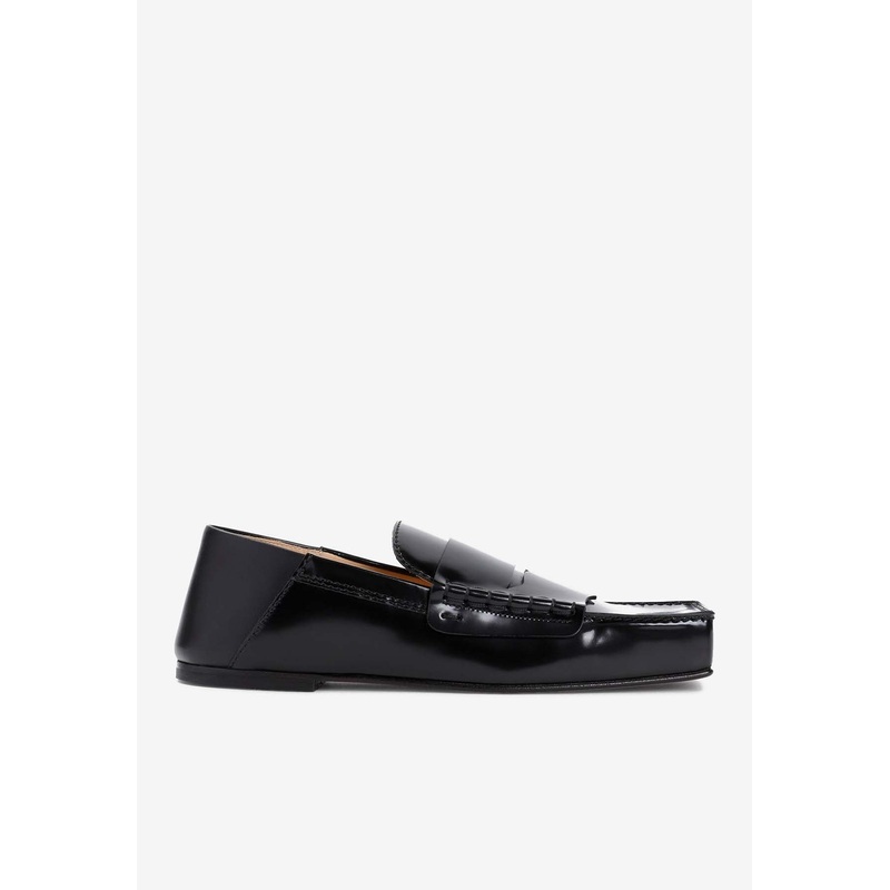 Carr Leather Square Loafers Black wshoeseu_EU 36