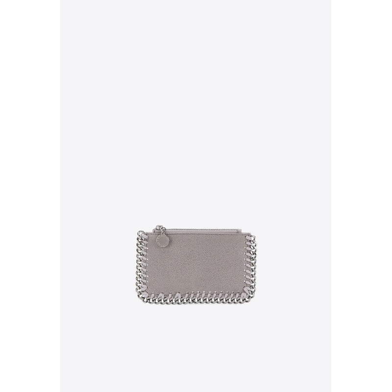 Falabella Logo-Charm Zipped Cardholder Gray Onesize