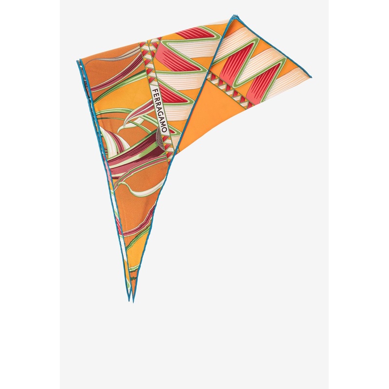 Giada Triangle Silk Scarf Orange Onesize