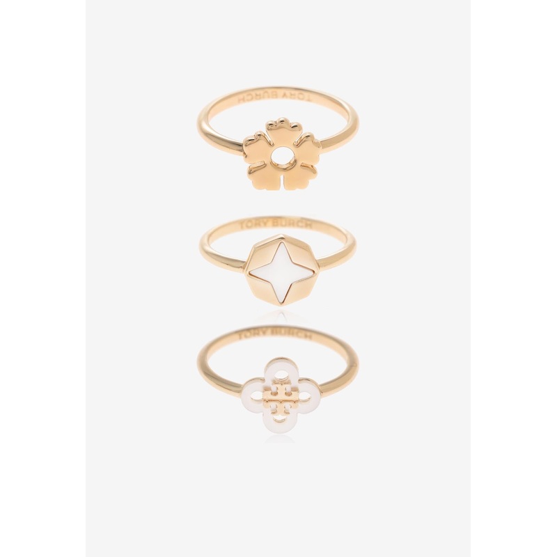 Kira Clover Stacking Ring Set – Set of 3 Gold US 6