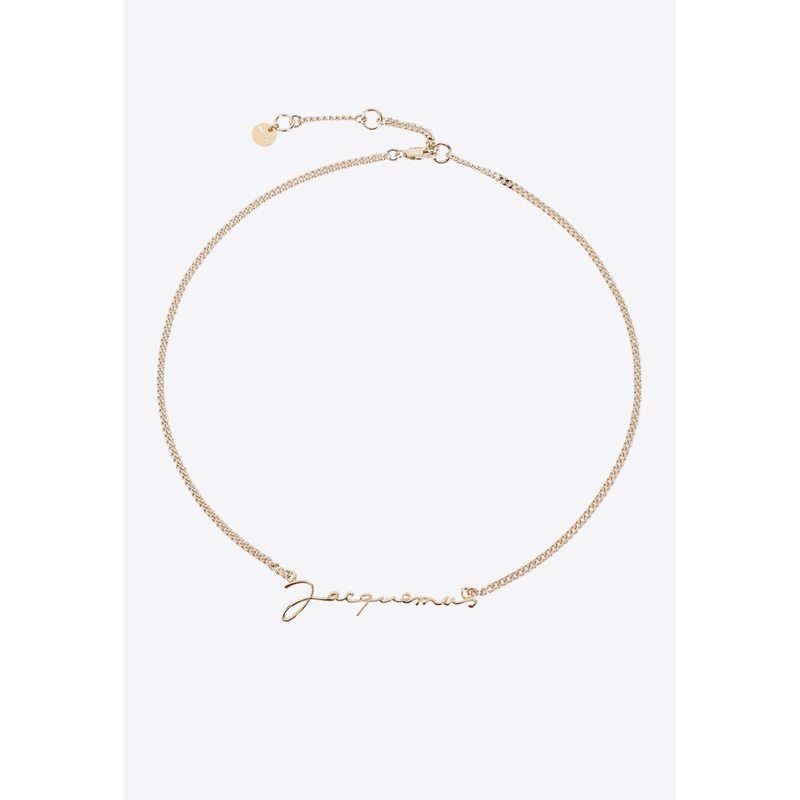 Logo Lettering Chain Necklace Gold Onesize