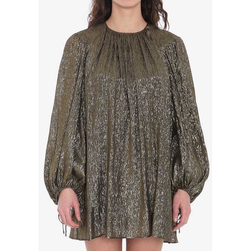 Ruched Lurex Mini Dress Gold wrtwfr_FR 36