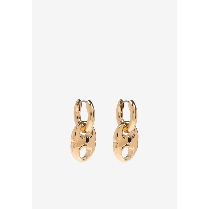Small Gemini Hoop Earrings Gold Onesize