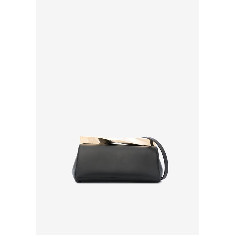 Twist Nappa Leather Clutch Black Onesize