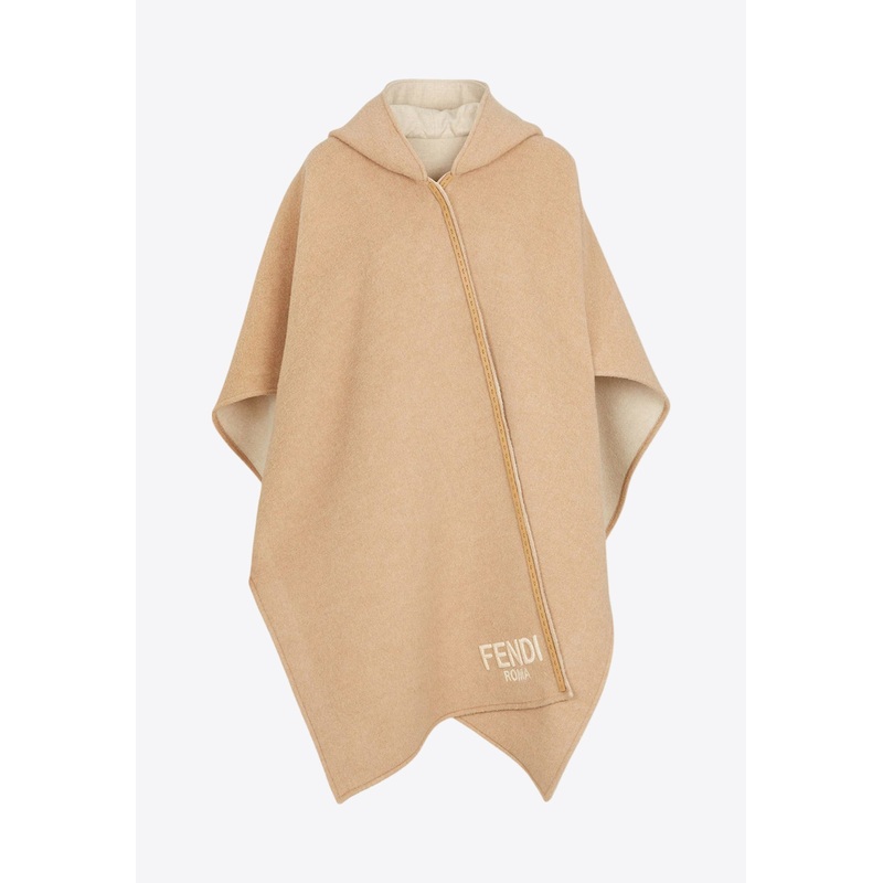 Wool and Cashmere Poncho Beige wrtwonesize_Onesize