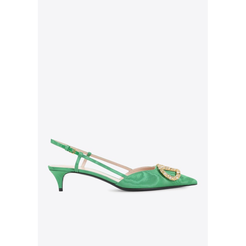 40 VLogo Slingback Pumps Green wshoeseu_EU 36