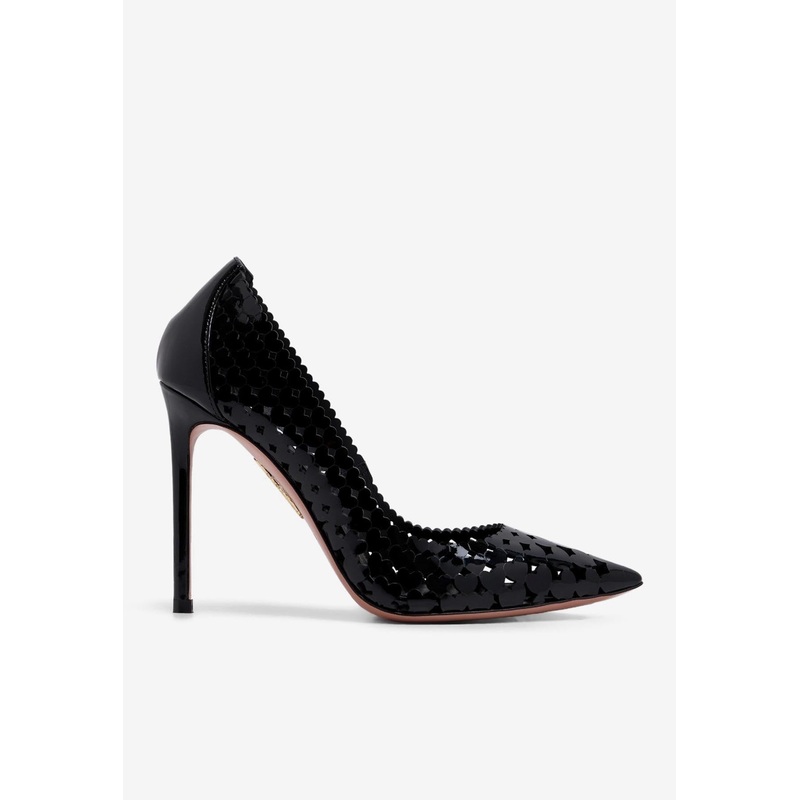 Amourose 105 Openwork Leather Pumps Black wshoeseu_EU 35