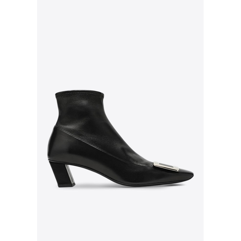 Belle Vivier 45 Leather Ankle Boots Black wshoeseu_EU 36