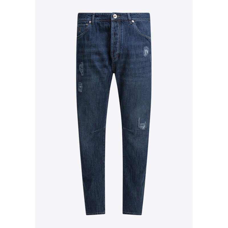 Distressed Straight-Leg Jeans Blue mrtwit_IT 50