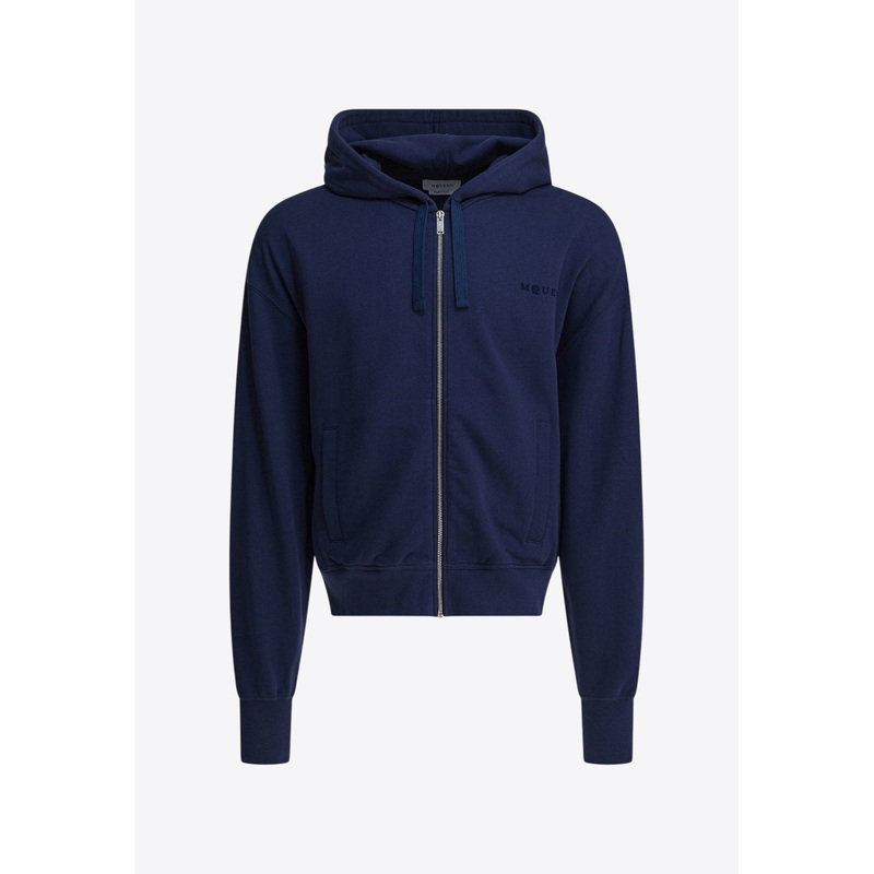Logo Embroidered Zip-Up Hoodie Blue mrtwstd_S