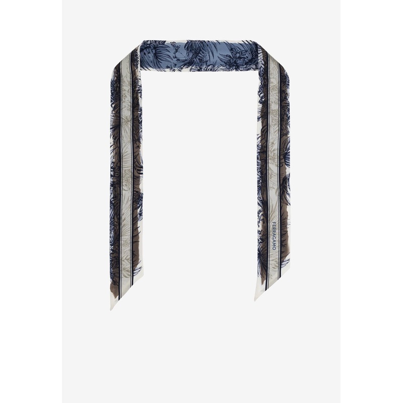 Mini Silk Bandeau with Gravure-Print Multicolor Onesize