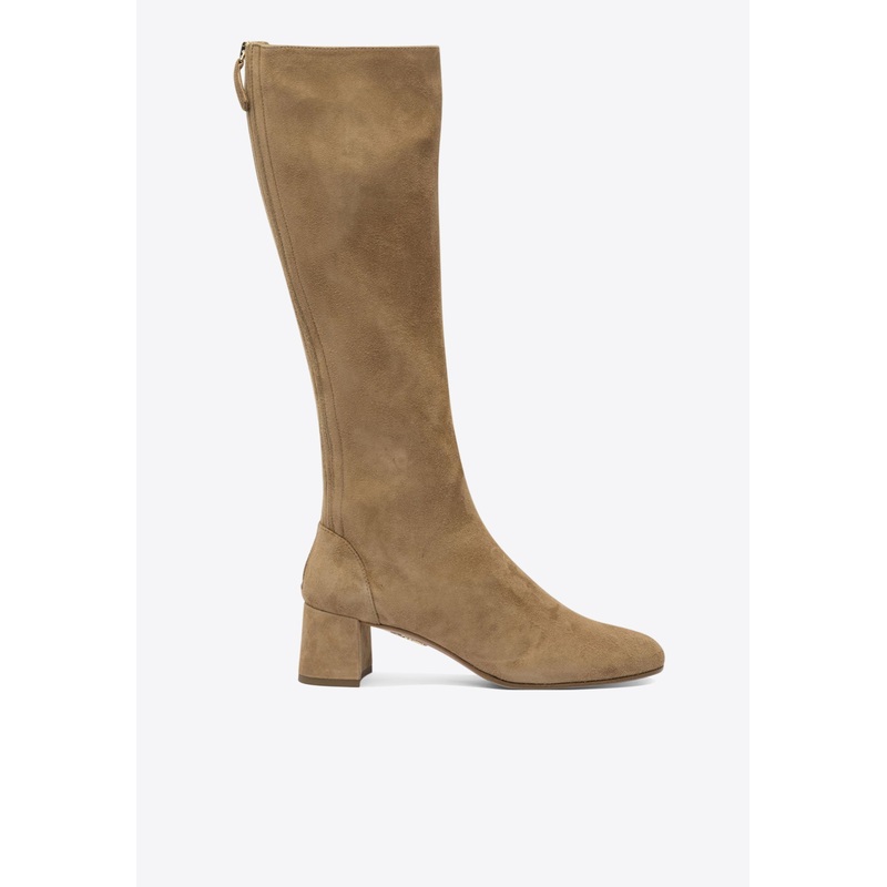 Saint Honore 50 Suede Knee-High Boots Beige wshoeseu_EU 36