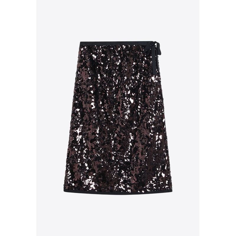 Sequin Embellished Skirt Purple wrtwit_IT 38