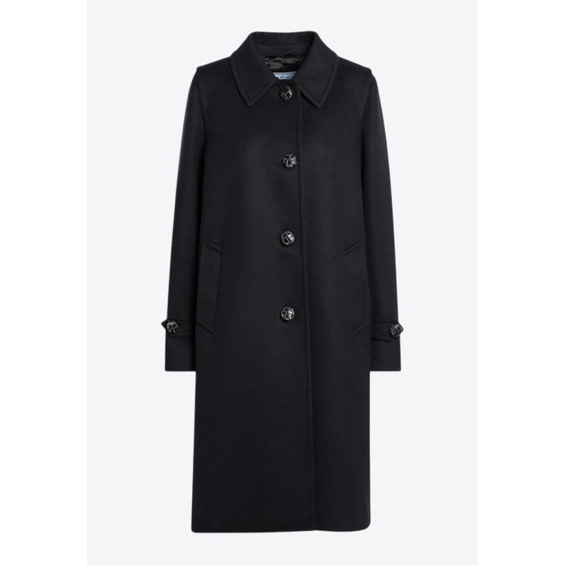 Single-Breasted Wool Coat Blue wrtwit_IT 42