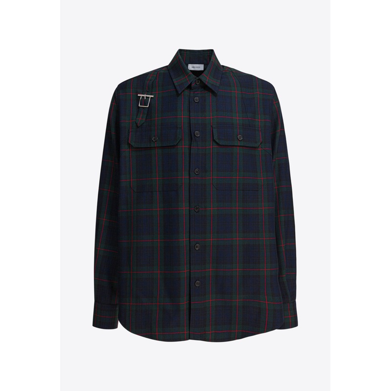 Tartan Check Long-Sleeved Shirt Black mrtwshirtsam_UK 15++