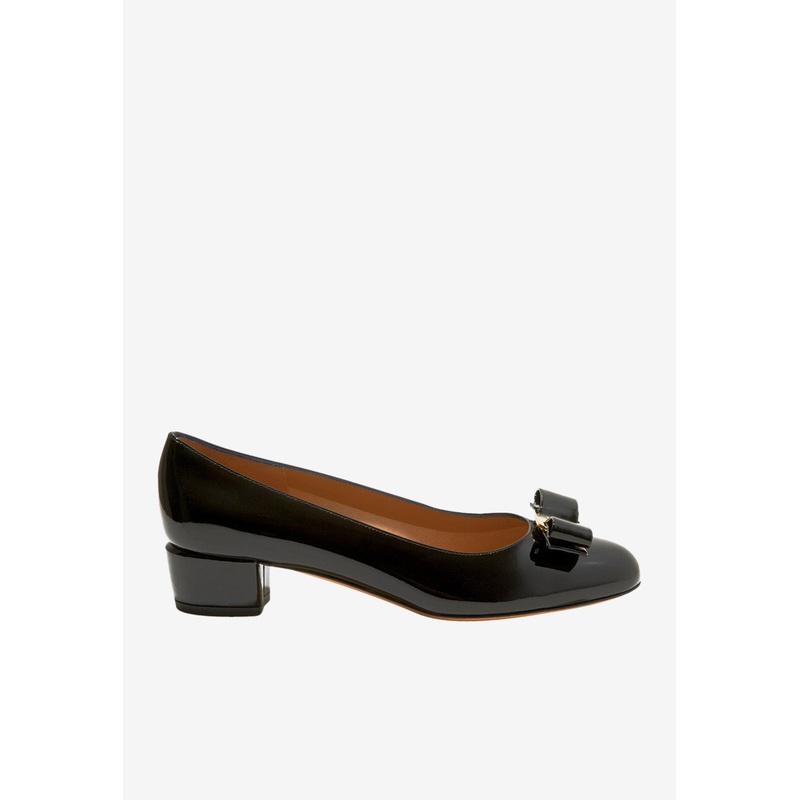 Vara Bow Patent Leather Pumps Black wshoesus_US 5.5
