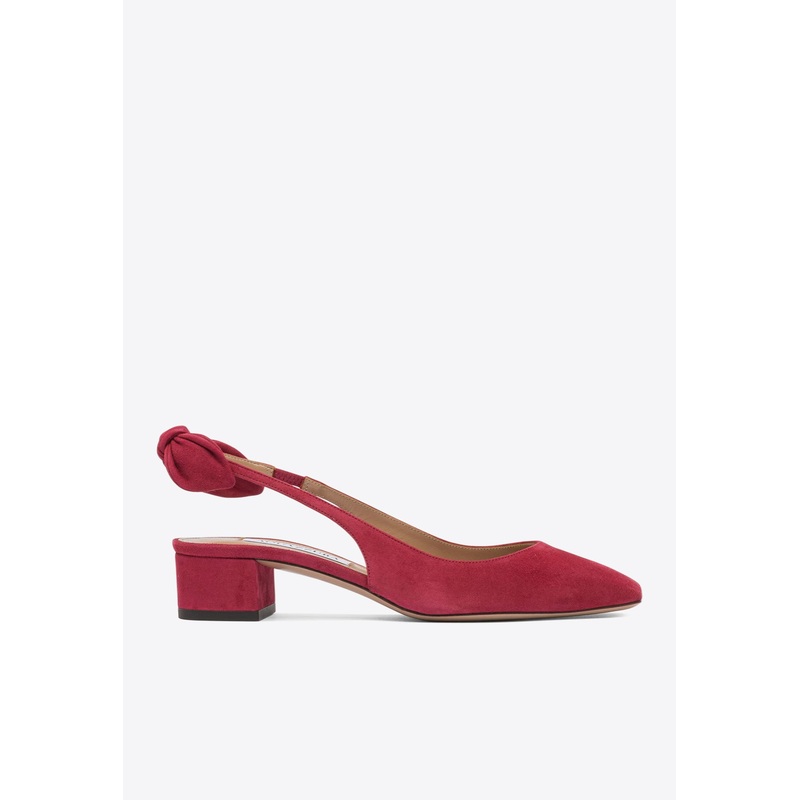 Very Bow Tie 35 Suede Slingback Pumps Red wshoeseu_EU 35