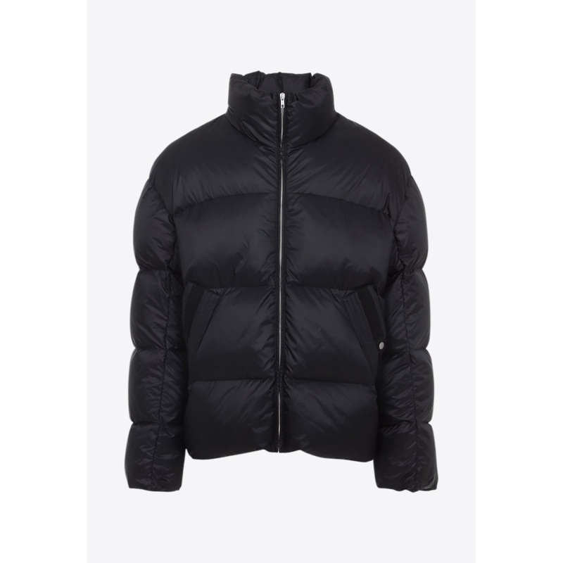 Zip-Up Quilted Jacket Black mrtwstd_M