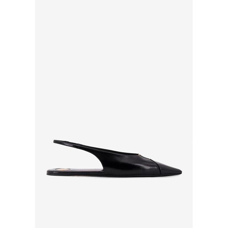 Babylone Leather Slingback Flats Black wshoeseu_EU 36