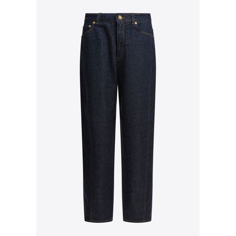 Basic Logo-Patch Cocoon Jeans Blue wrtwbottoms_27