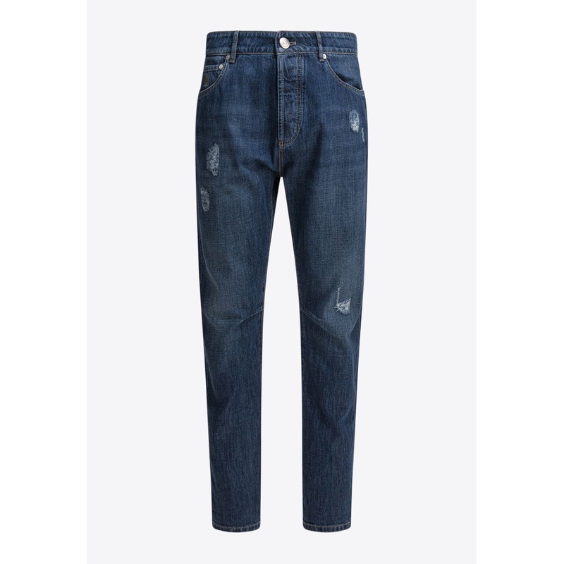 Distressed Straight-Leg Jeans Blue mrtwit_IT 46