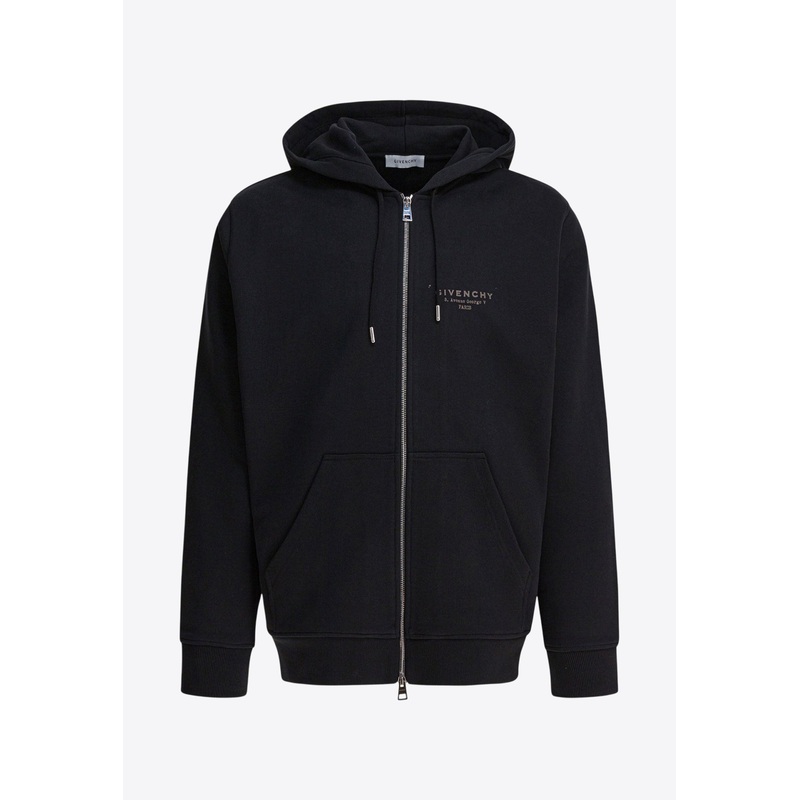 Logo Stamp Zip-Up Hooded Sweatshirt Black mrtwstd_L