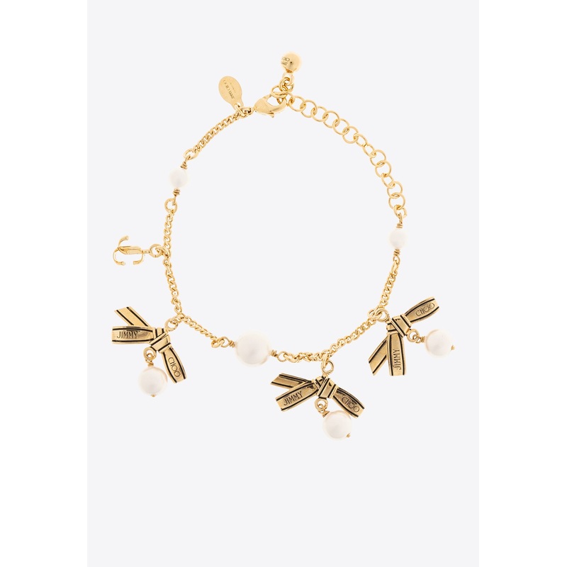 Multi Ribbon Charms Chain Bracelet Gold Onesize