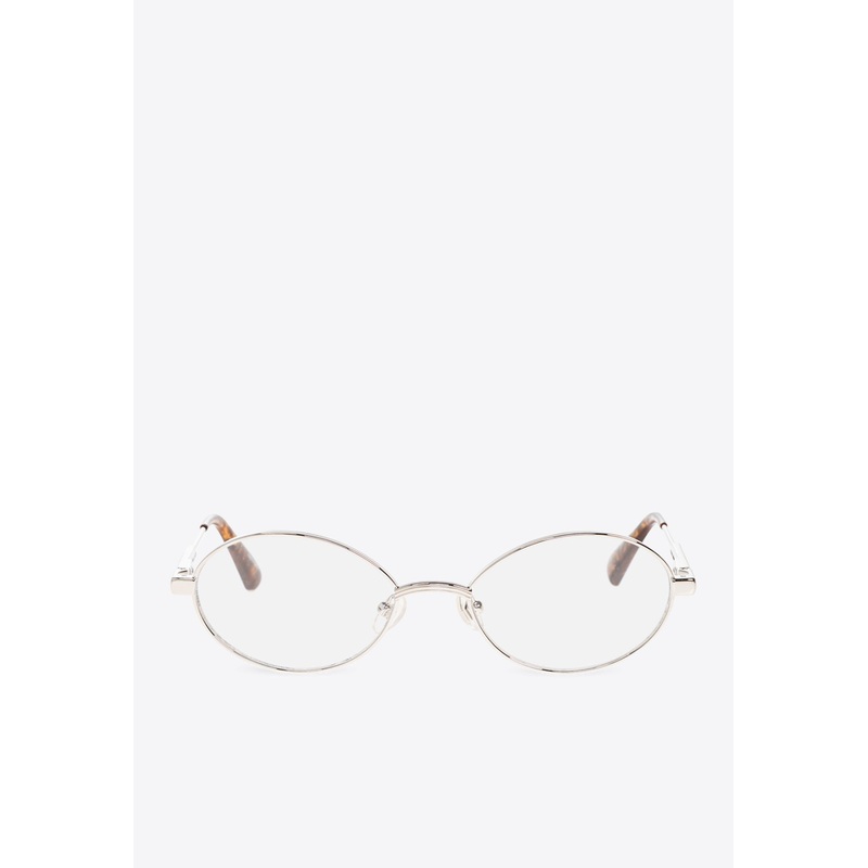 Oval-Framed Optical Glasses Transparent Onesize