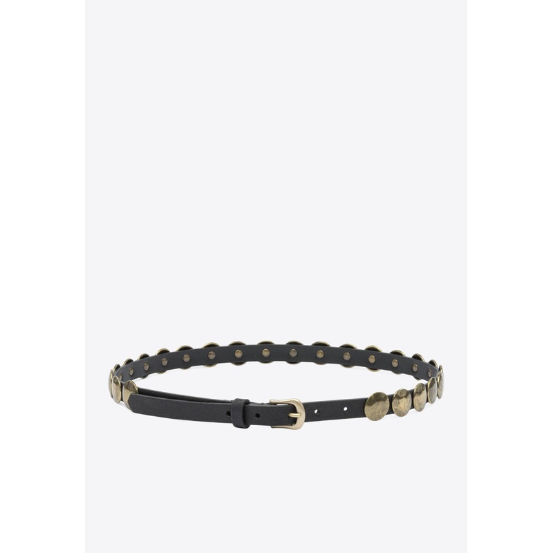 Trinidad Studded Leather Belt Black 80
