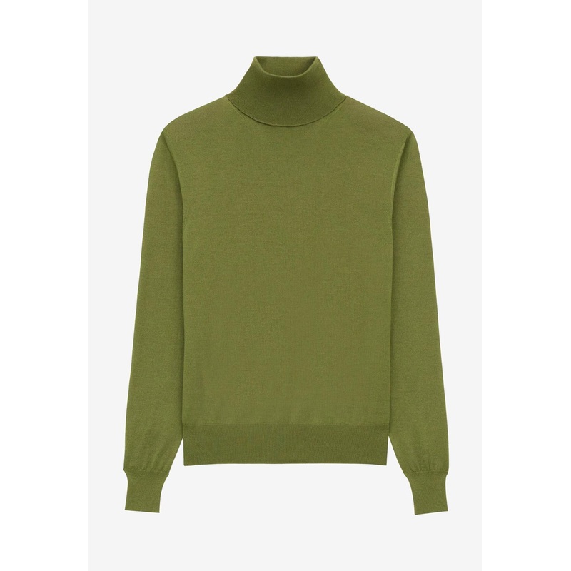 Turtleneck Wool Blend Sweater Green mrtwstd_M