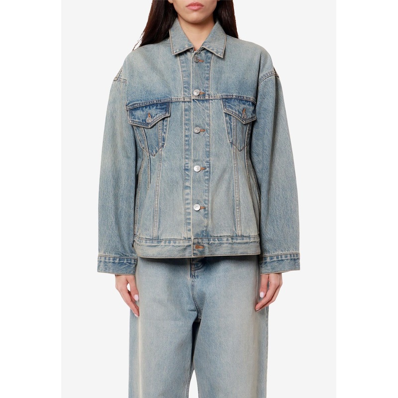 Washed Denim Jacket Blue wrtwfr_FR 36