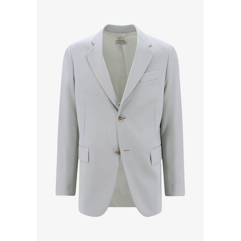 Wool Single-Breasted Blazer Green mrtwit_IT 48